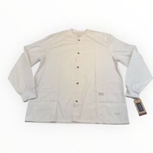 Cherokee Workwear Professionals Mens Scrub Jacket White Snap Front WW360 Large